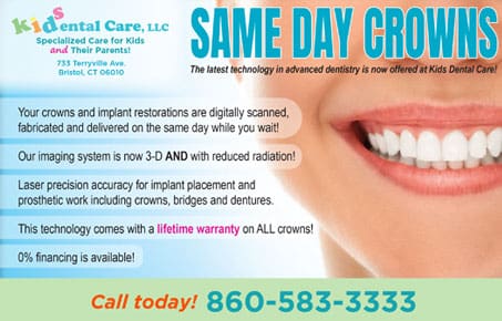 A dental care advertisement with an image of teeth.